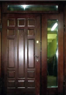 Входная металлическая дверь с фрамугами остекленными-9