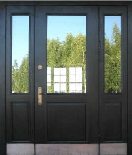 Стальная парадная дверь со стеклопакетами-10